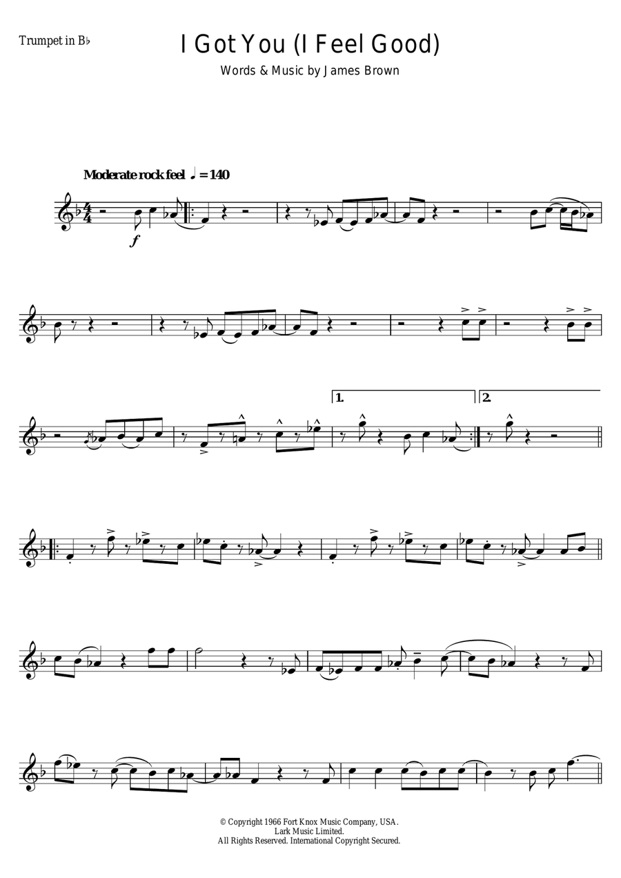 I Got You (I Feel Good) Trumpet Solo scores gallery preview page 1