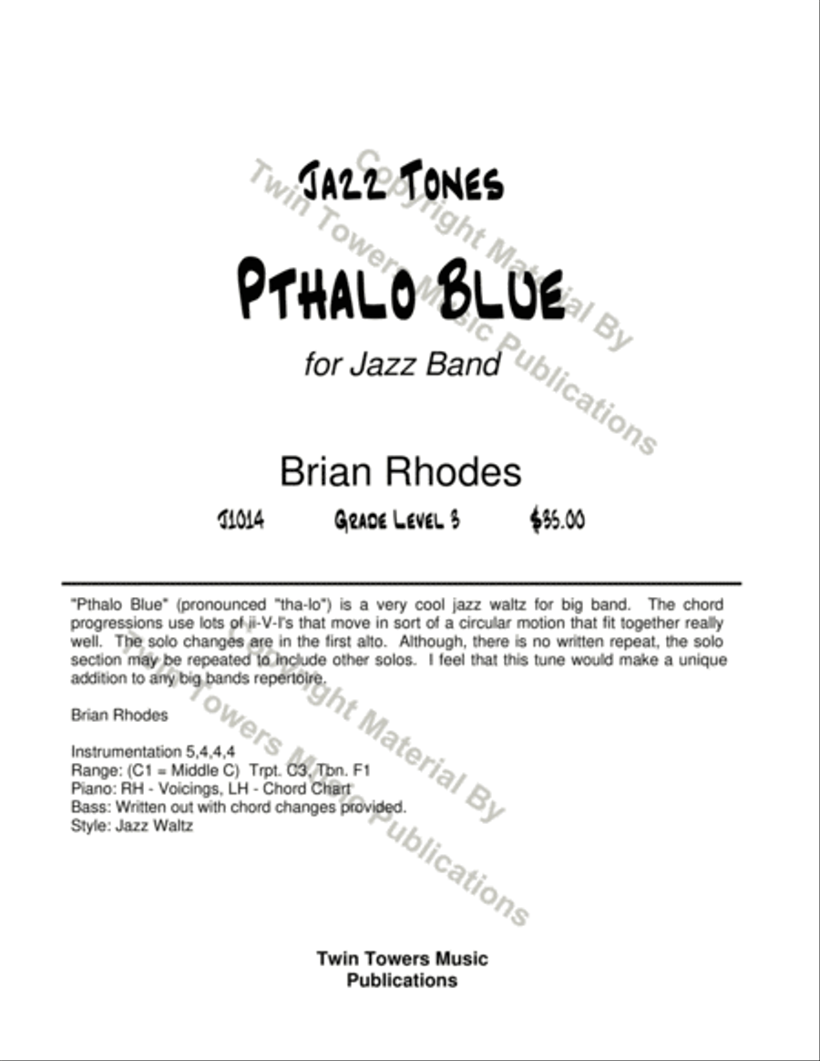 Pthalo Blue Pthalo Blue Jazz Ensemble scores gallery preview page 2