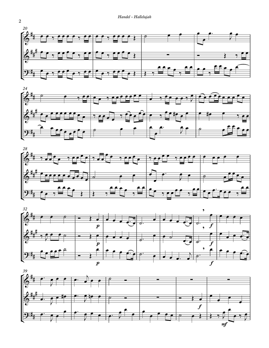 Hallelujah Chorus for Brass Trio Brass Trio scores gallery preview page 2
