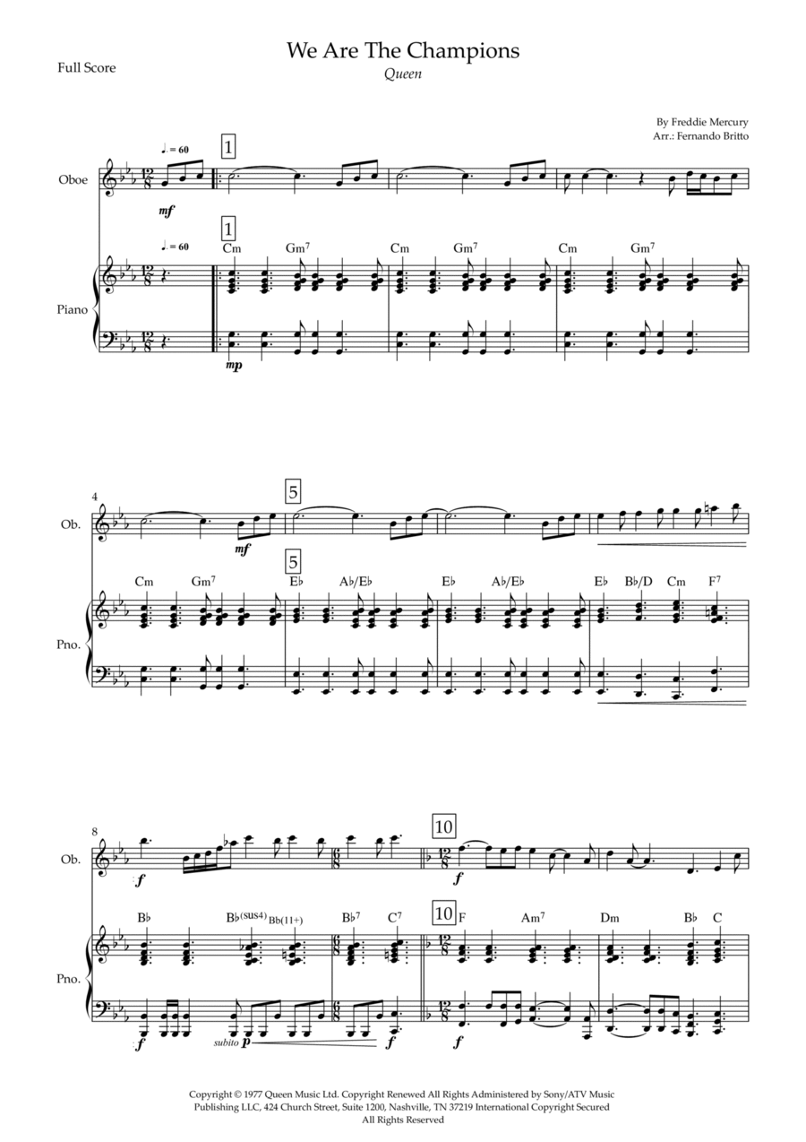 We Are The Champions We Are The Champions Small Ensemble scores gallery preview page 1