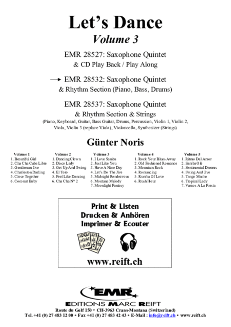 Let's Dance Volume 3 Saxophone Quintet scores gallery preview page 2