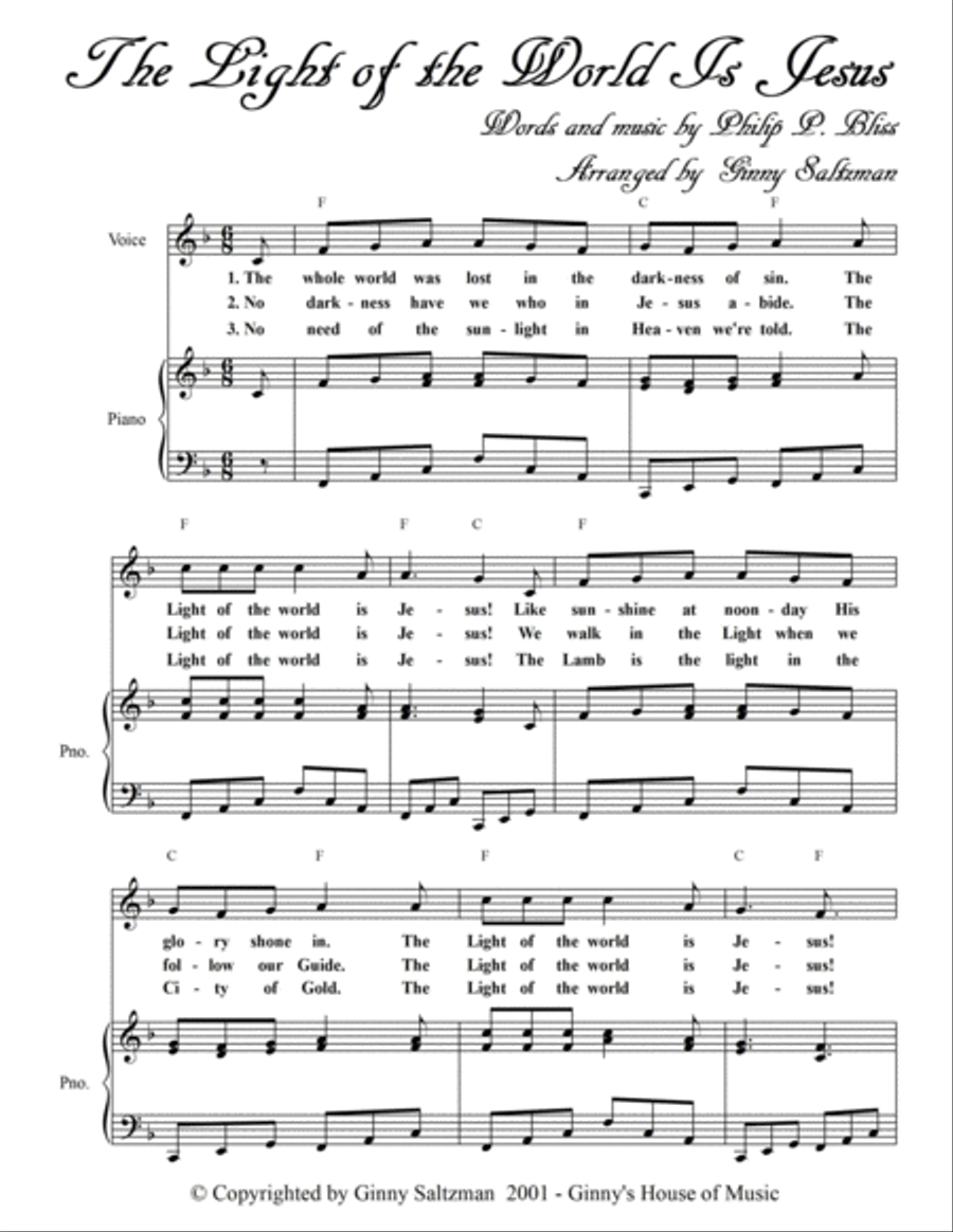 The Light Of The World Is Jesus Voice scores gallery preview page 2