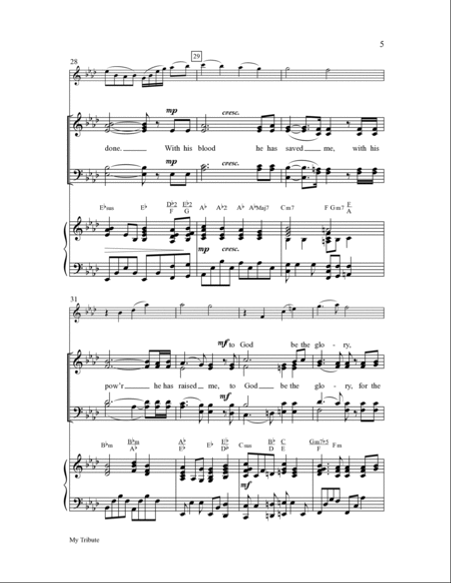 My Tribute My Tribute Choir scores gallery preview page 5