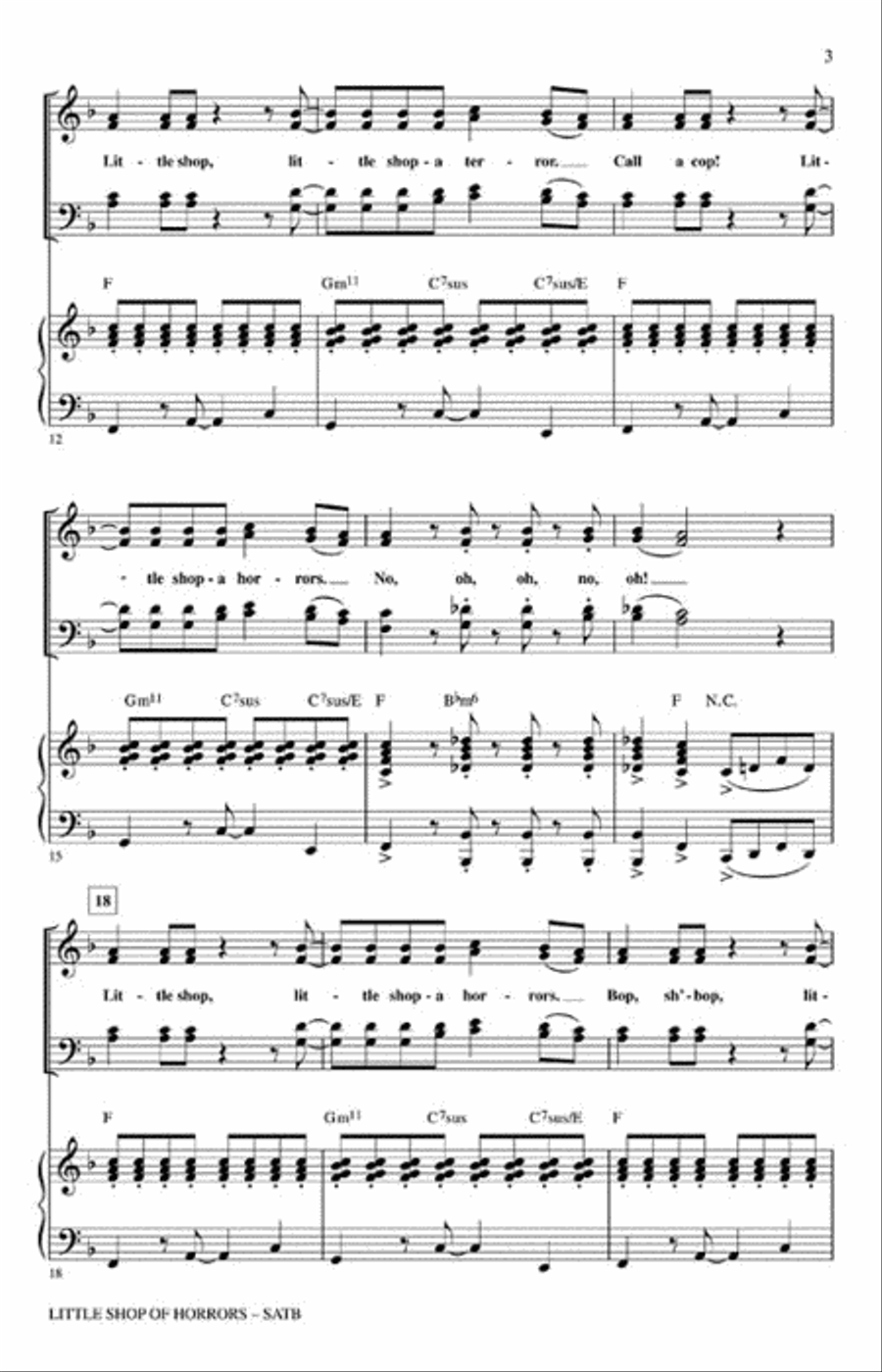 Little Shop of Horrors 4-Part scores gallery preview page 3