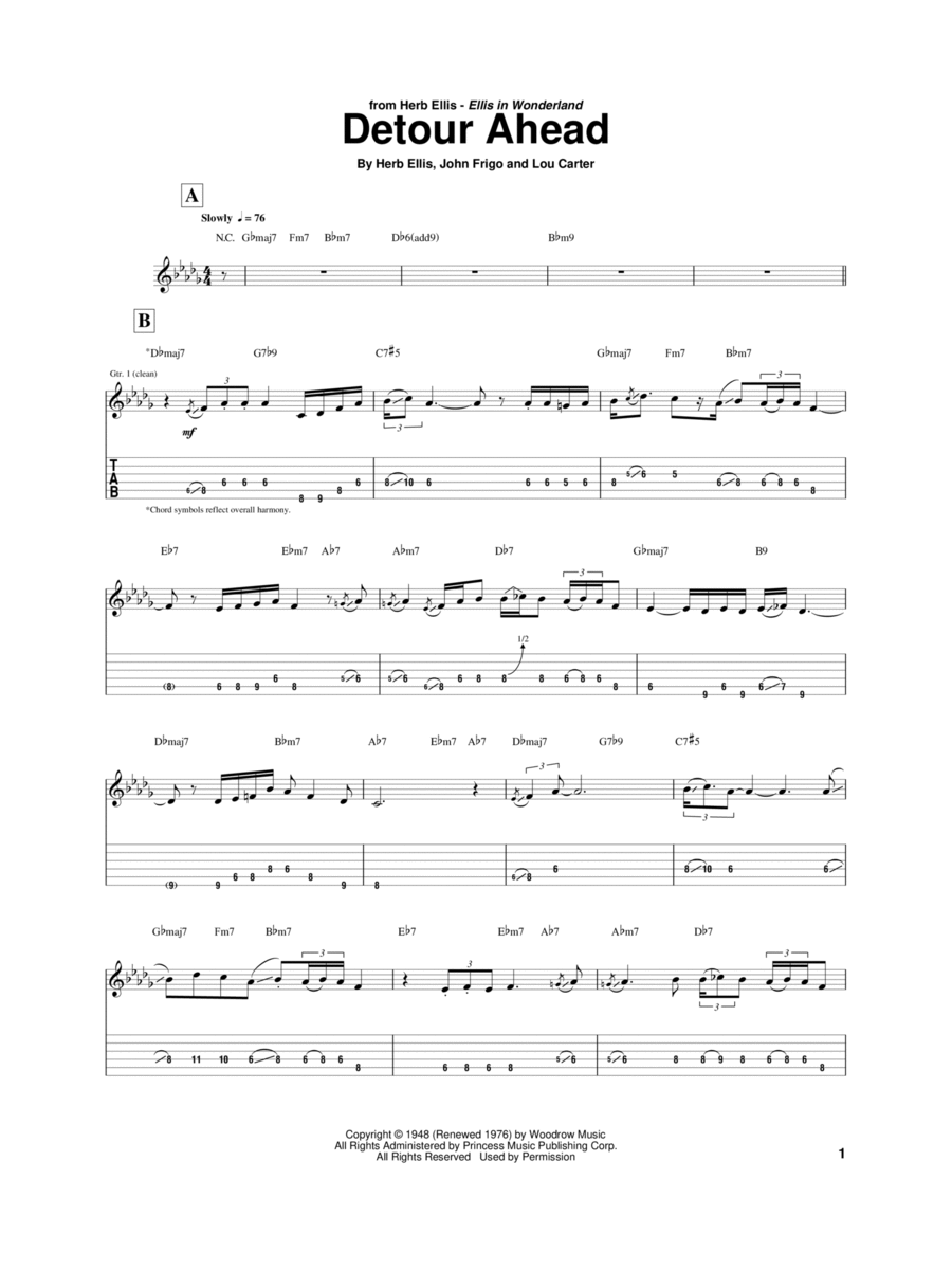 Detour Ahead Electric Guitar scores gallery preview page 1