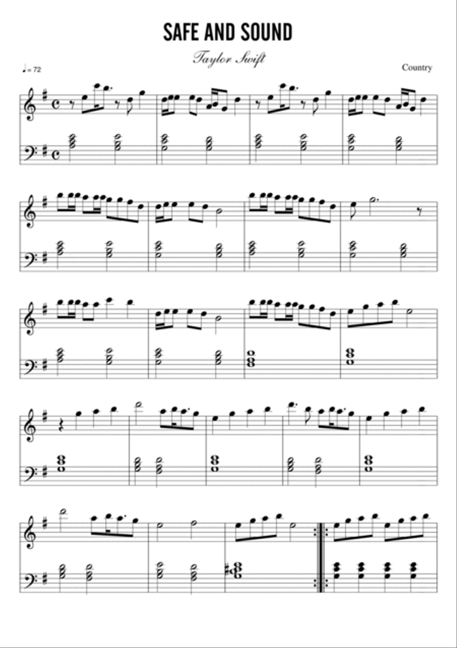 Safe & Sound Voice scores gallery preview page 1