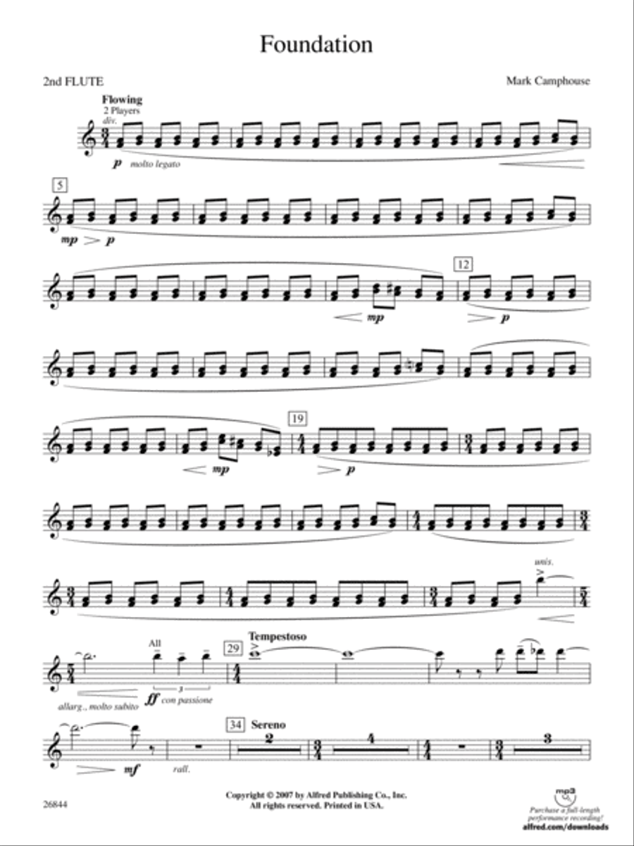 Foundation: 2nd Flute Concert Band scores gallery preview page 1