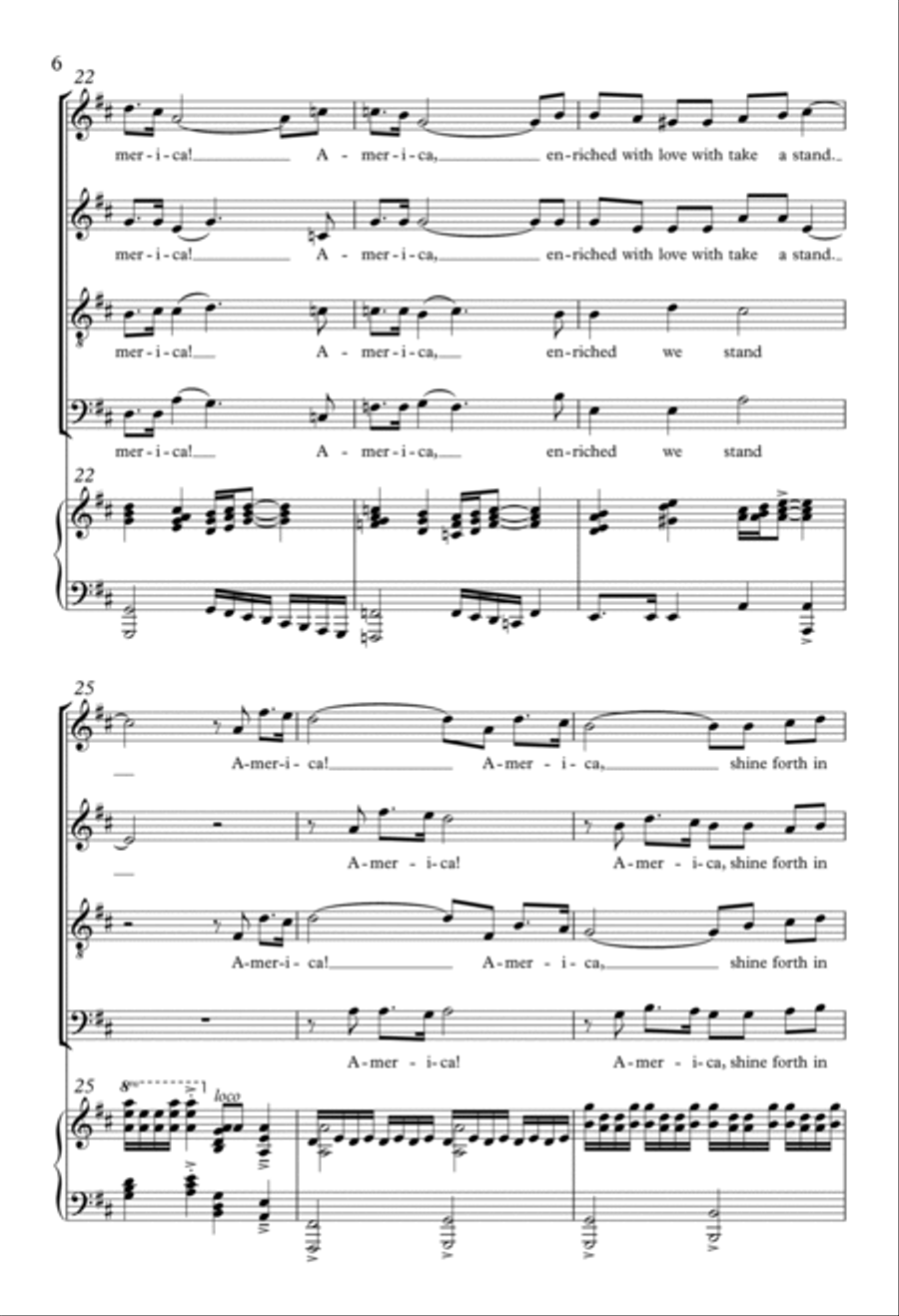 America the Beautiful 4-Part scores gallery preview page 5