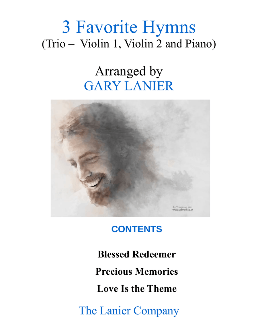 3 FAVORITE HYMNS (Trio - Violin 1, Violin 2 & Piano with Score/Parts) String Duet scores gallery preview page 1