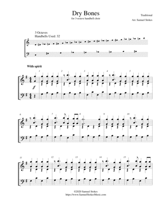 Dry Bones (Dem Bones/Them Bones) - for 3-octave handbell choir