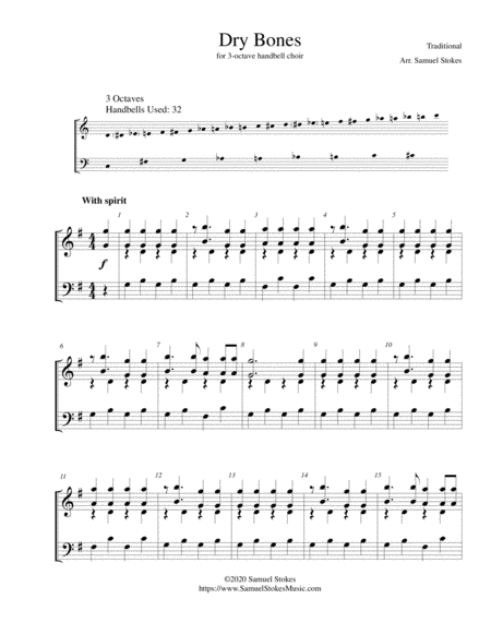 Dry Bones (Dem Bones/Them Bones) - for 3-octave handbell choir image number null