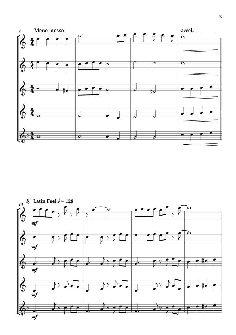 Rudolph The Red-nosed Reindeer Flute Quartet scores gallery preview page 3