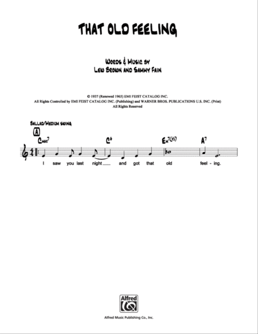 That Old Feeling That Old Feeling School and Community scores gallery preview page 1