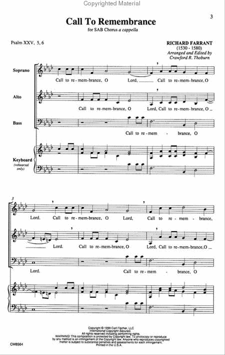 Call To Remembrance/Verily I Say Unto You 3-Part scores gallery preview page 2