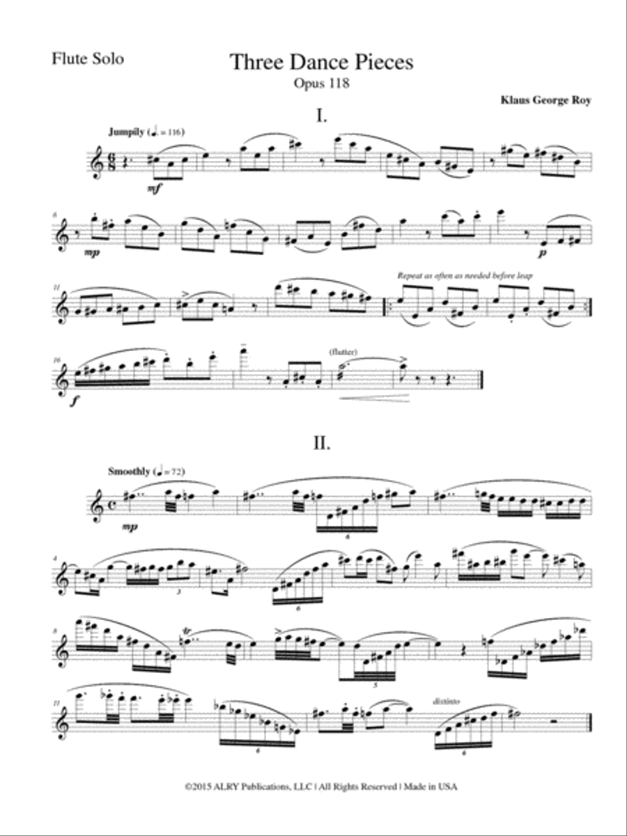 Three Dance Pieces and Toot Suite for Solo Flute Flute Solo scores gallery preview page 2