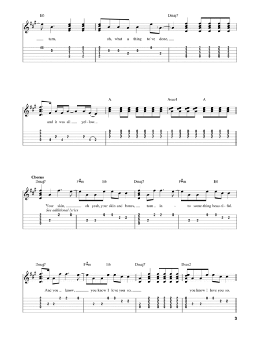 Yellow Acoustic Guitar scores gallery preview page 3