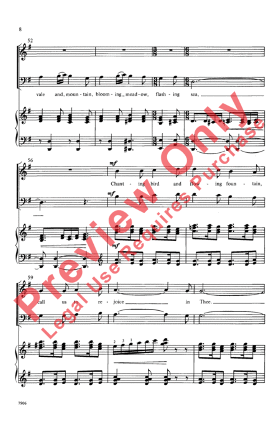 Joyful, Joyful, We Adore Thee 4-Part scores gallery preview page 7