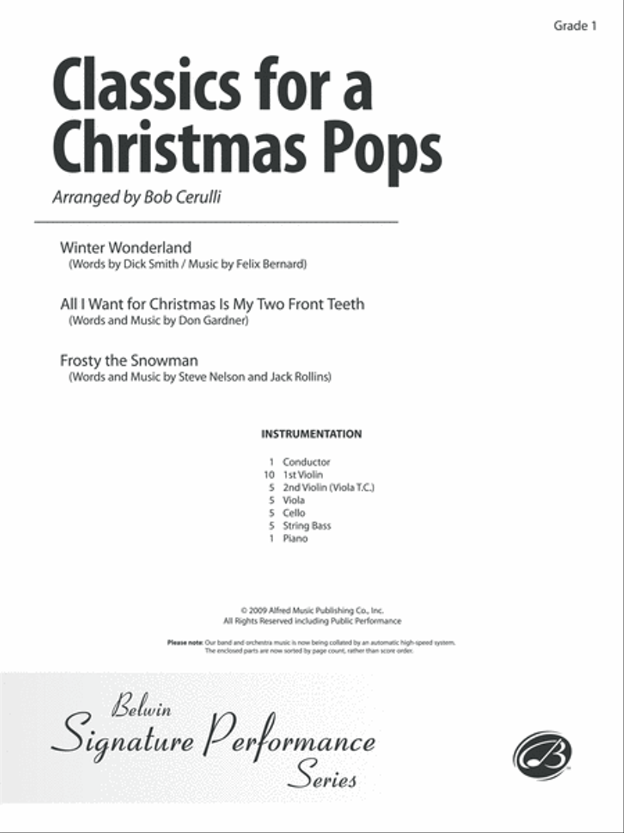 Classics for a Christmas Pops, Level 1: Score String Orchestra scores gallery preview page 1