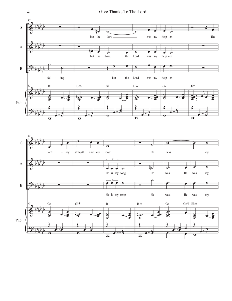 Give Thanks To The Lord (Vocal Trio - (SAB) 3-Part scores gallery preview page 4