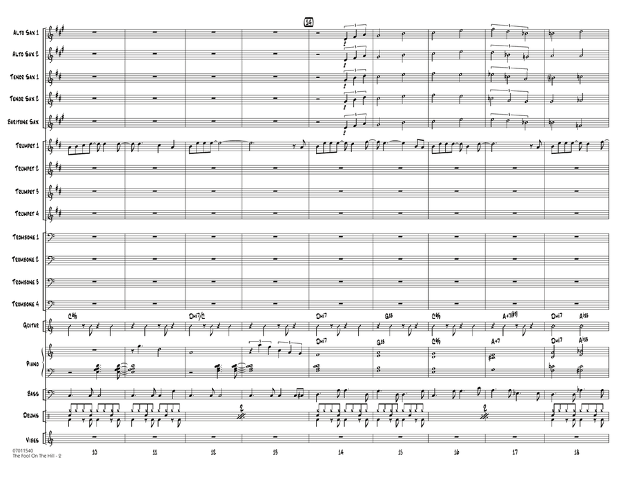 The Fool on the Hill (Flugelhorn Feature) - Full Score Jazz Ensemble scores gallery preview page 2