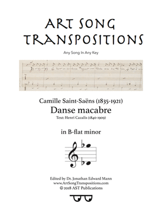 Book cover for SAINT-SAËNS: Danse macabre (transposed to B-flat minor)