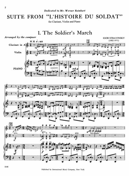 Suite from 'L'Histoire du Soldat' (for Clarinet, Violin, and Piano)