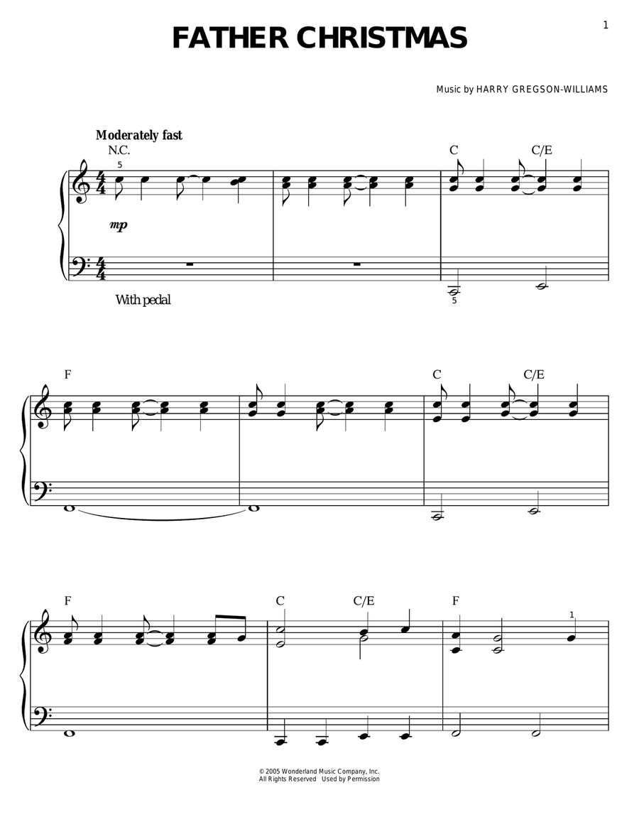Father Christmas Father Christmas Easy Piano scores gallery preview page 1