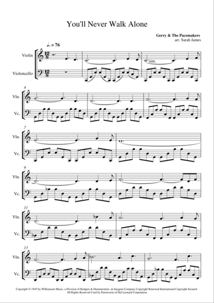 You'll Never Walk Alone You'll Never Walk Alone String Duet scores gallery preview page 2
