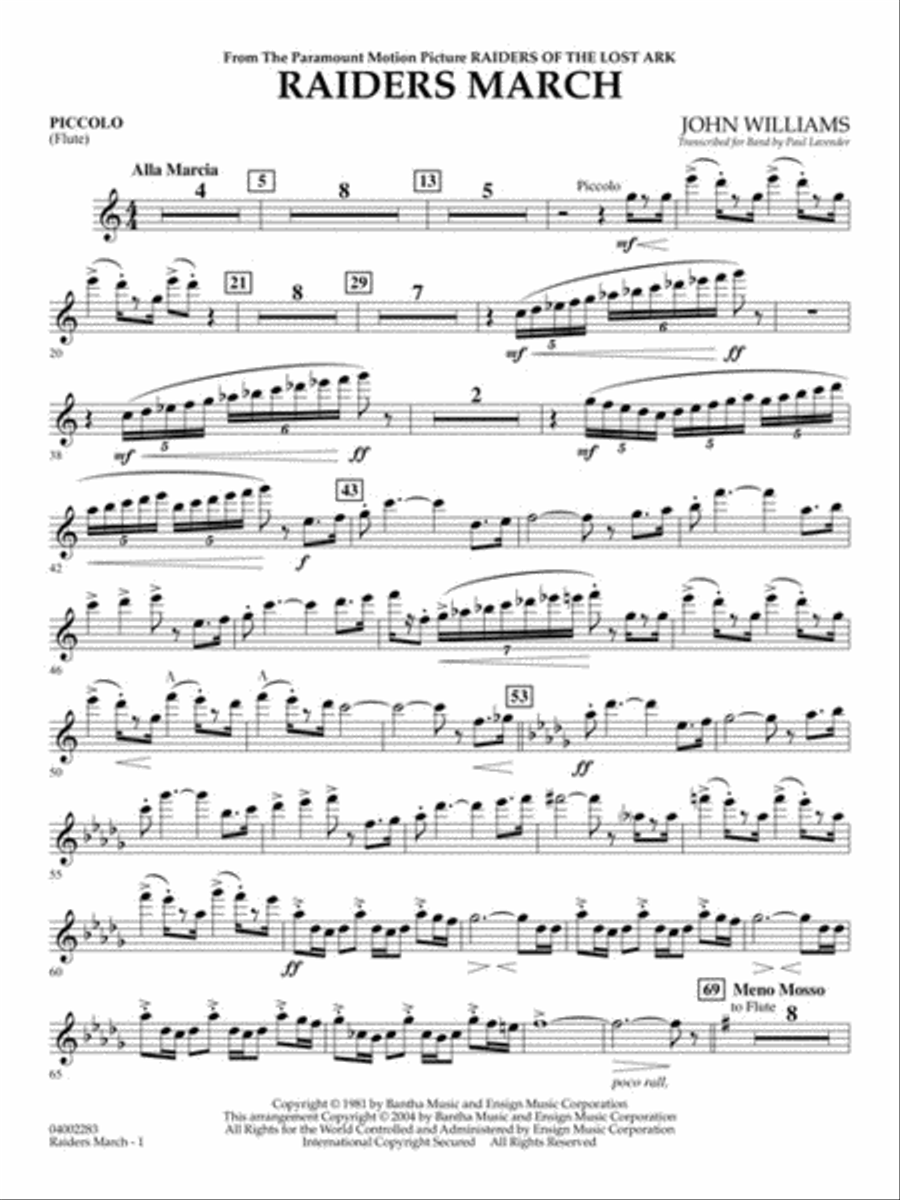 Raiders March Concert Band scores gallery preview page 4