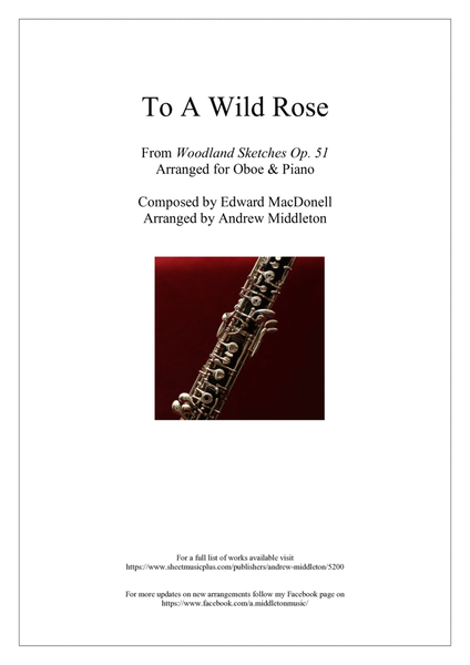 To A Wild Rose arranged for Oboe and Piano image number null
