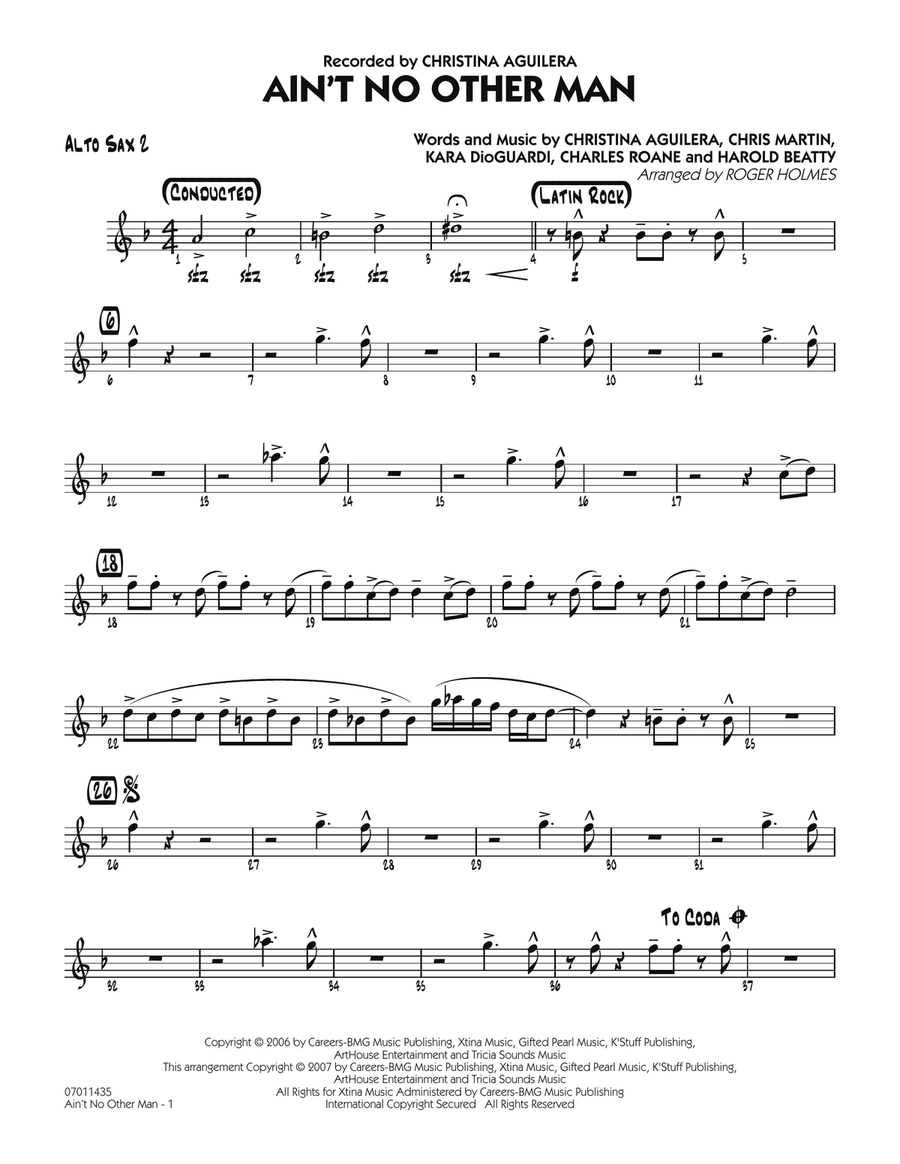 Ain't No Other Man - Alto Sax 2 Jazz Ensemble scores gallery preview page 1