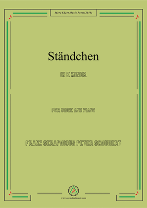 Book cover for Schubert-Ständchen,in e minor,for Voice&Piano