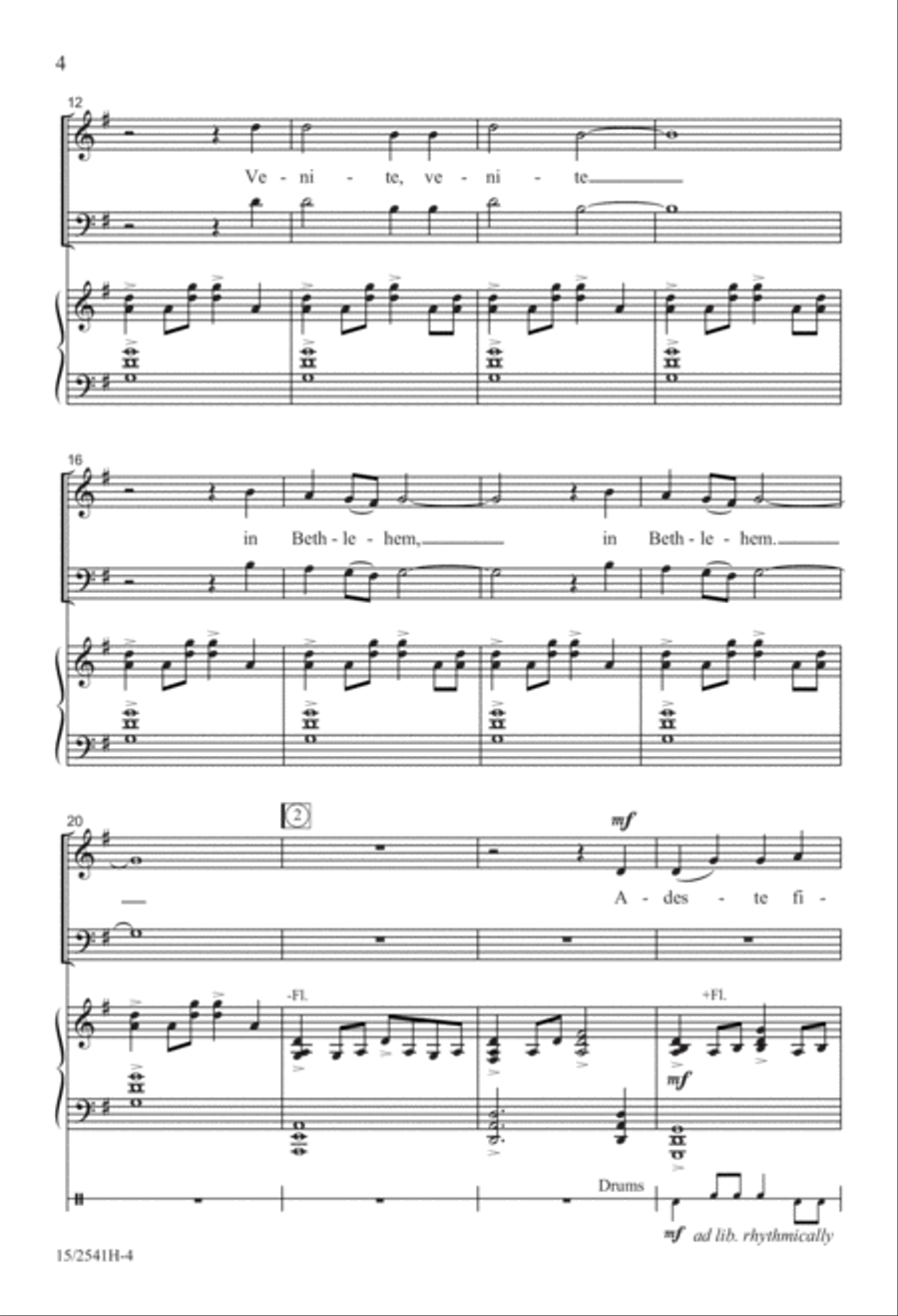Adeste Fideles Adeste Fideles 4-Part scores gallery preview page 4