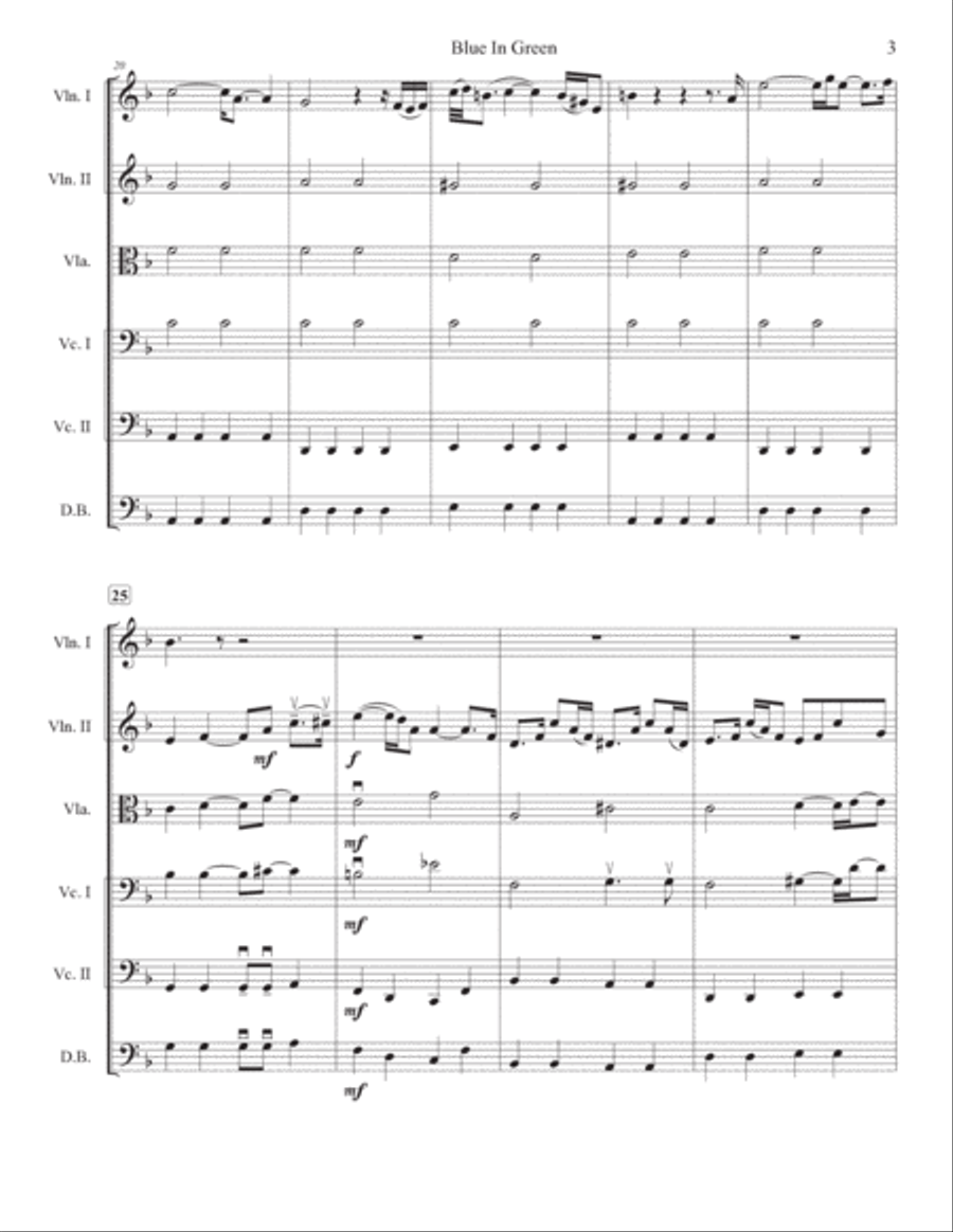 Blue In Green String Quintet scores gallery preview page 4