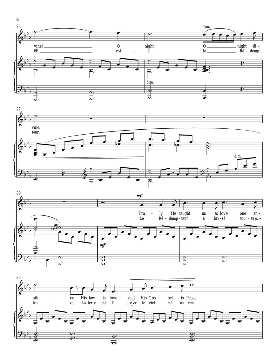 O Holy Night O Holy Night Piano, Vocal scores gallery preview page 4