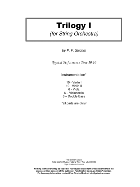 Trilogy I (for String Orchestra) image number null