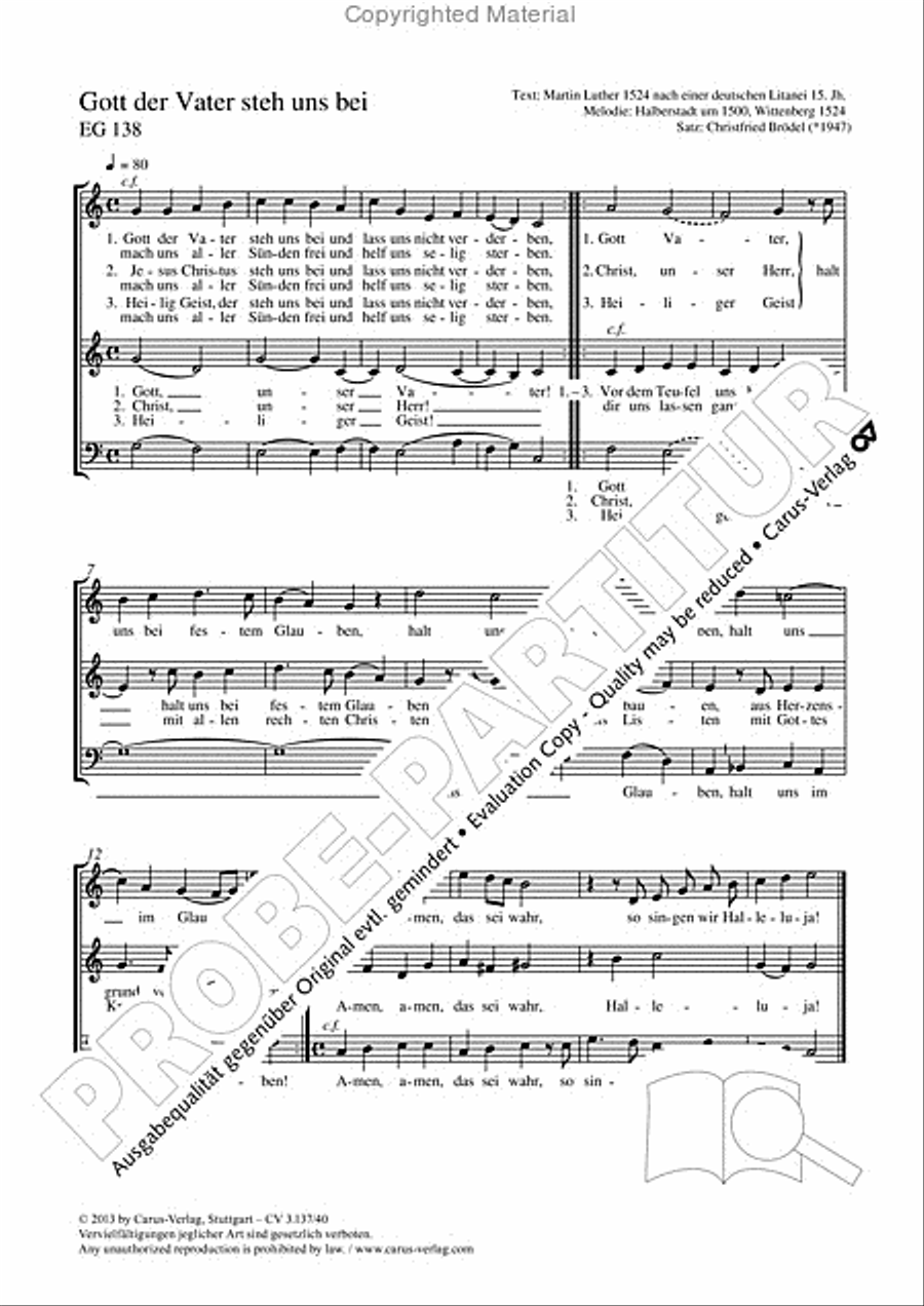 Gott der Vater steh uns bei 3-Part scores gallery preview page 2