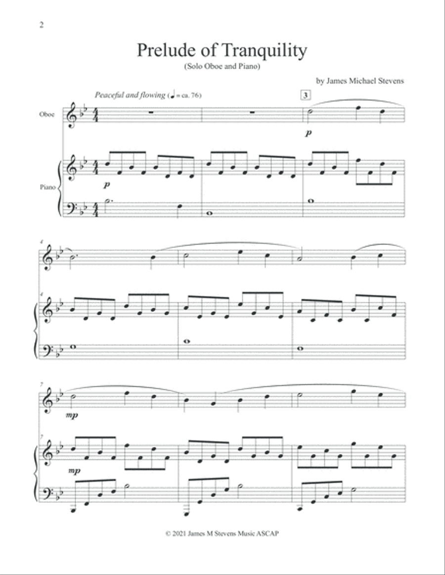 Prelude of Tranquility - Oboe & Piano Piano scores gallery preview page 2