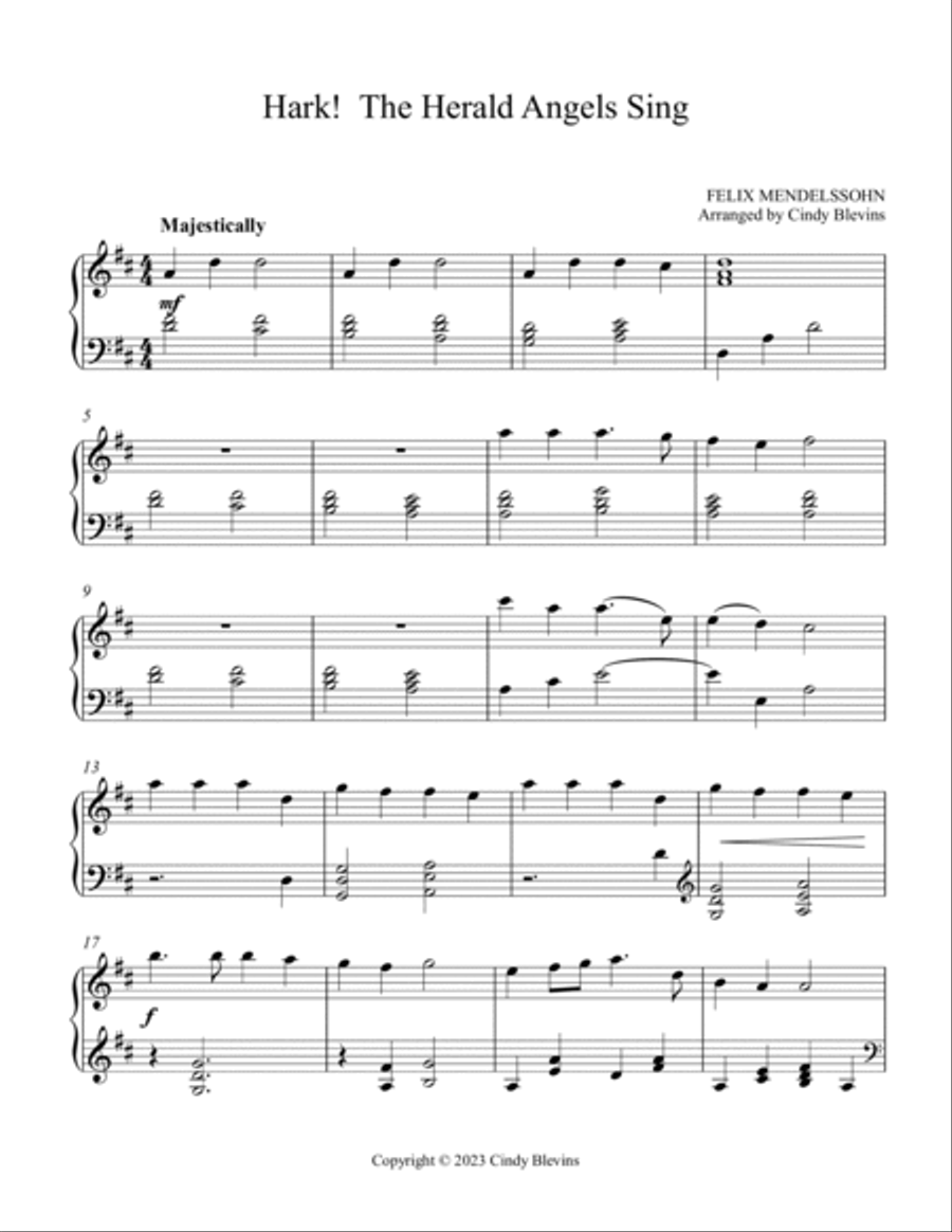 Hark! The Herald Angels Sing, Harp and Tin Whistle (D) Harp scores gallery preview page 6