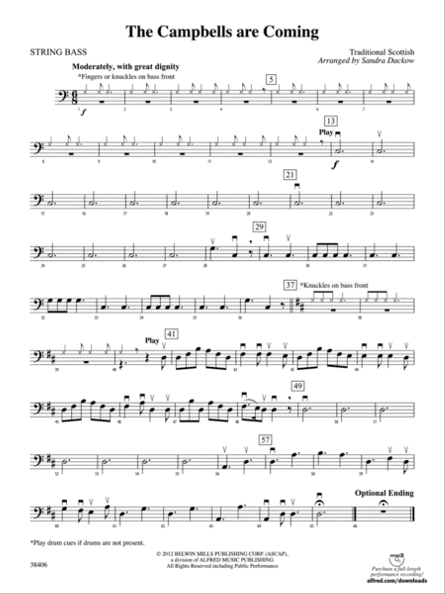 The Campbells are Coming: String Bass String Orchestra scores gallery preview page 1