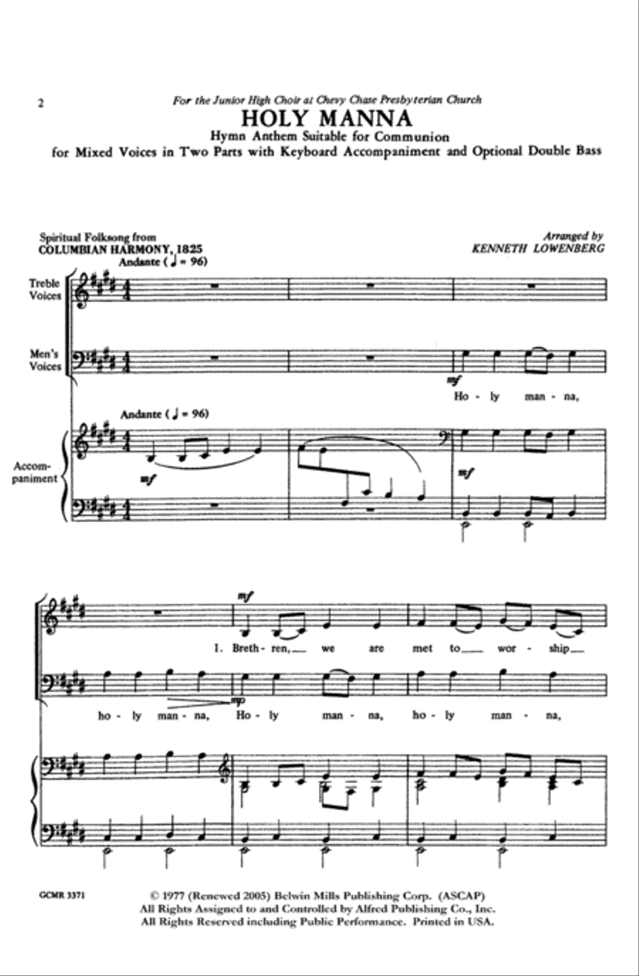 Holy Manna 2-Part scores gallery preview page 2