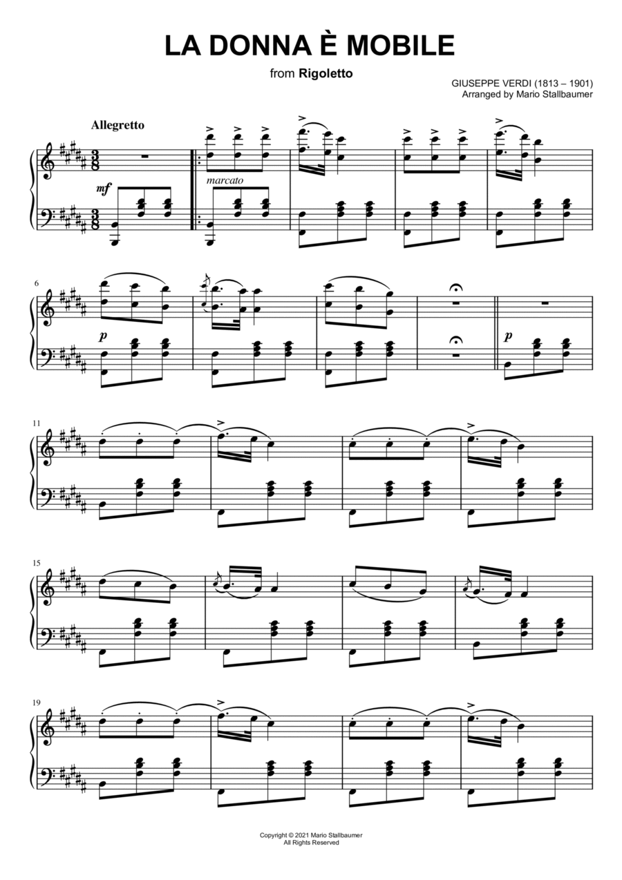 Giuseppe Verdi - La donna è mobile (from 