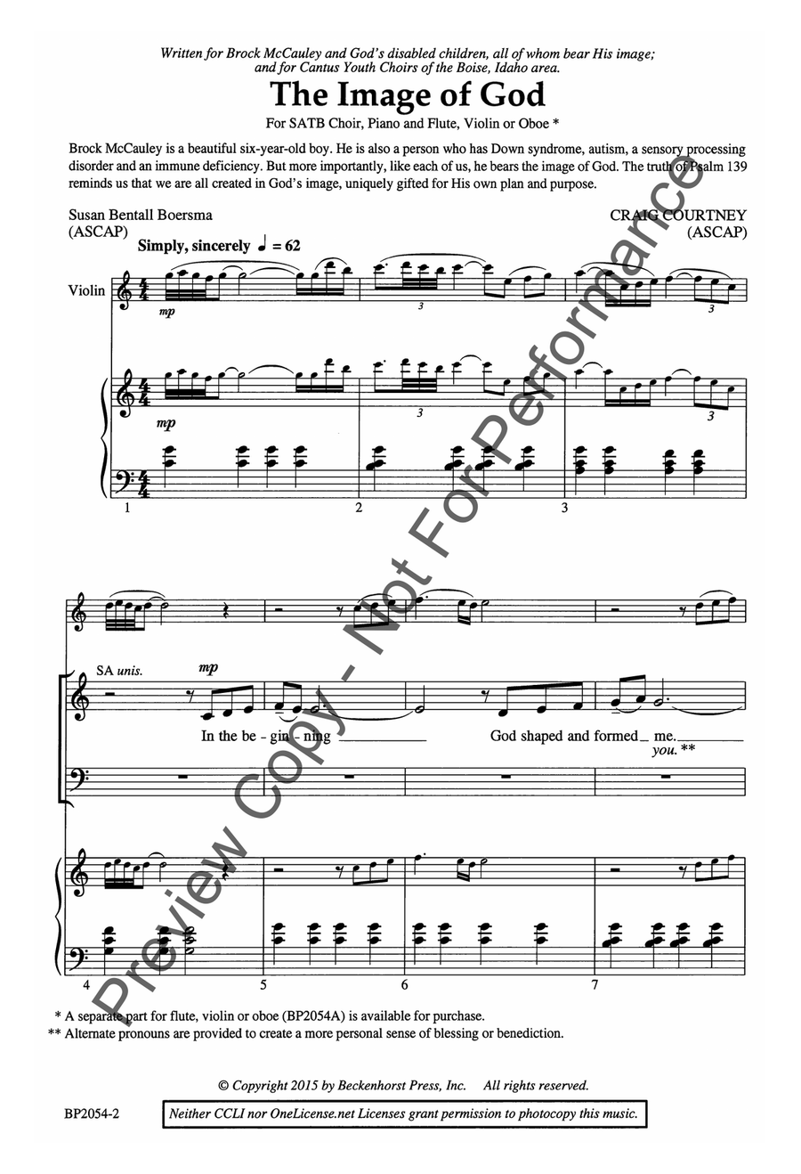 The Image of God 4-Part scores gallery preview page 3