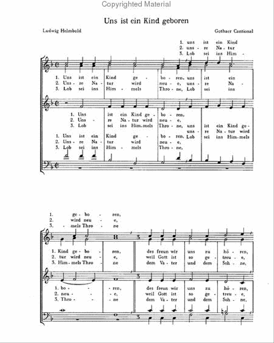 For us a child is born (Uns ist ein Kind geboren) SSATB scores gallery preview page 2