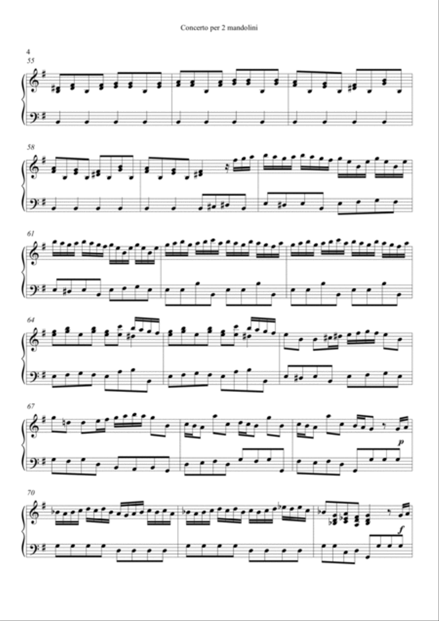 Concerto per 2 mandolini. Piano Solo scores gallery preview page 4