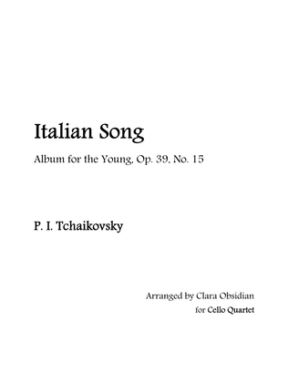Book cover for Album for the Young, op 39, No. 15: Italian Song for Cello Quartet