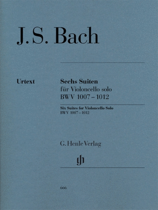 Book cover for Bach - 6 Suites Bwv 1007-1012 Cello Solo Urtext