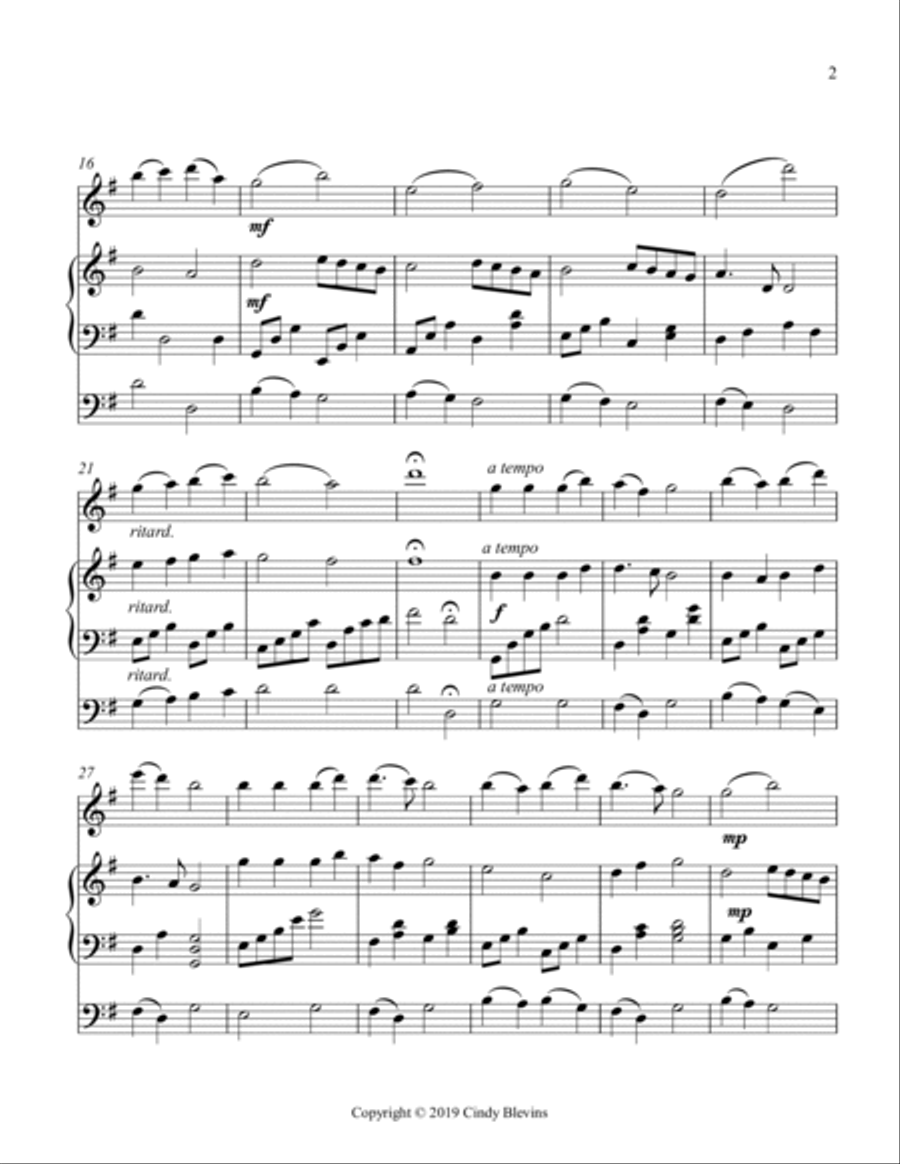 Angels We Have Heard On High, for Harp, Flute and Cello Flute scores gallery preview page 3