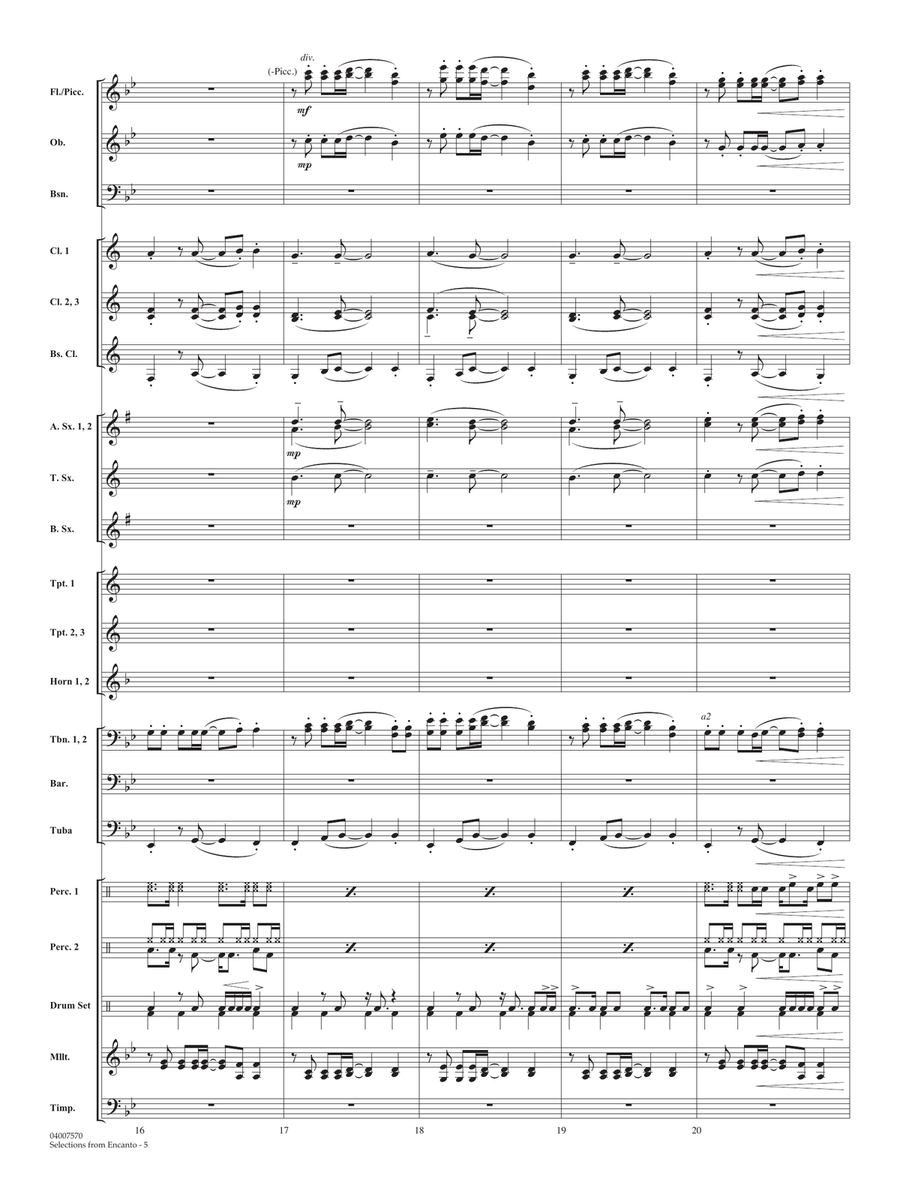 Selections from Encanto (arr. Paul Murtha) - Conductor Score (Full Score) Concert Band scores gallery preview page 5
