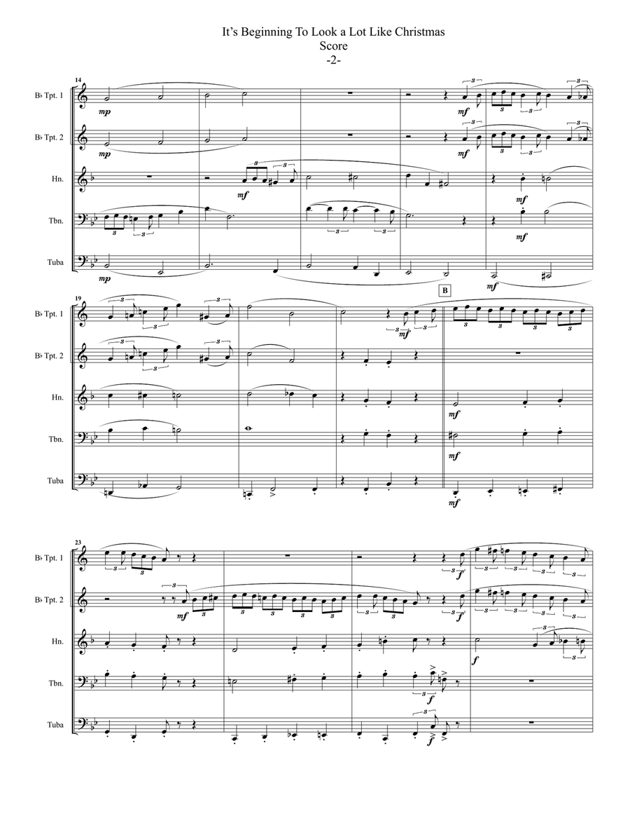 It's Beginning To Look Like Christmas Brass Ensemble scores gallery preview page 4